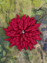 Load image into Gallery viewer, “RUBY GARDEN” chrysanthemum brooch