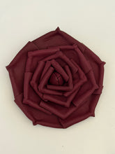 Load image into Gallery viewer, Burgundy Heritage Rose Leather Brooch