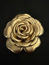 Load image into Gallery viewer, Golden Heritage Camellia Leather Brooch