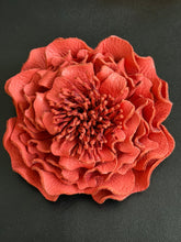 Load image into Gallery viewer, Coral Peony Leather Brooch (big size)