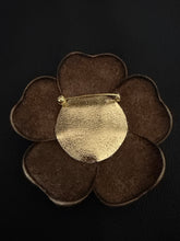Load image into Gallery viewer, Golden Heritage Camellia Leather Brooch