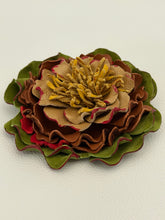 Load image into Gallery viewer, Autumn Majesty Leather Flower Brooch