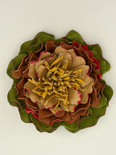 Load image into Gallery viewer, Autumn Majesty Leather Flower Brooch