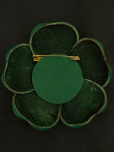 Load image into Gallery viewer, Emerald Garden Camellia Leather Brooch