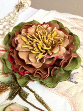 Load image into Gallery viewer, Autumn Majesty Leather Flower Brooch