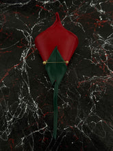Load image into Gallery viewer, Crimson Noir Calla — Handmade Leather Flower Brooch