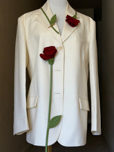Load image into Gallery viewer, Crimson Elegance Long Rose Brooch – Handmade Leather Statement Piece