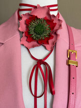 Load image into Gallery viewer, Blush Anemone Leather Flower Necklace &amp; Belt