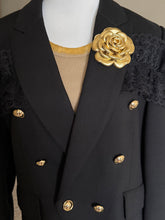 Load image into Gallery viewer, Golden Heritage Camellia Leather Brooch