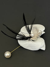 Load image into Gallery viewer, “PEARL WHISPER” orchid brooch