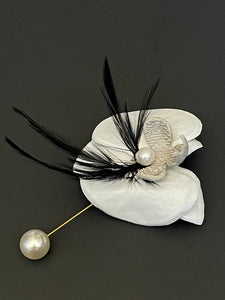 “PEARL WHISPER” orchid brooch