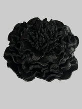 Load image into Gallery viewer, Midnight Peony – Leather Flower Brooch