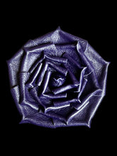 Load image into Gallery viewer, Royal Amethyst Rose — Handmade Leather Flower Brooch