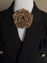 Load image into Gallery viewer, Timeworn Rose Leather Flower Brooch