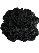Load image into Gallery viewer, Midnight Peony – Leather Flower Brooch
