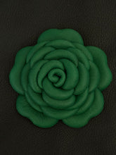 Load image into Gallery viewer, Emerald Garden Camellia Leather Brooch