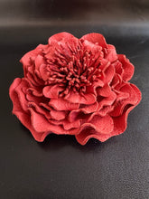 Load image into Gallery viewer, Coral Peony Leather Brooch (big size)