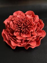 Load image into Gallery viewer, Coral Peony Leather Brooch (big size)