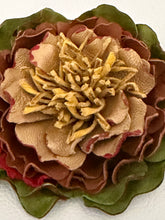 Load image into Gallery viewer, Autumn Majesty Leather Flower Brooch