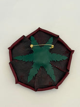Load image into Gallery viewer, Burgundy Heritage Rose Leather Brooch