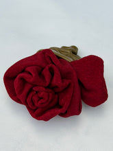 Load image into Gallery viewer, “Crimson Elegance” rose brooch