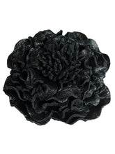 Load image into Gallery viewer, Midnight Peony – Leather Flower Brooch