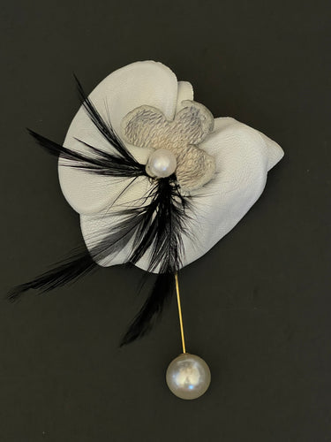 “PEARL WHISPER” orchid brooch