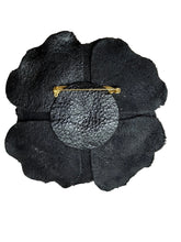 Load image into Gallery viewer, Midnight Peony – Leather Flower Brooch