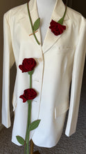 Load image into Gallery viewer, Crimson Elegance Long Rose Brooch – Handmade Leather Statement Piece