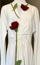 Load image into Gallery viewer, Crimson Elegance Long Rose Brooch – Handmade Leather Statement Piece