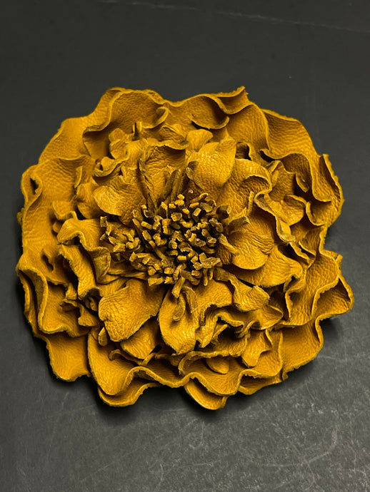 “MUSTARD MUSE” PEONY BROOCH