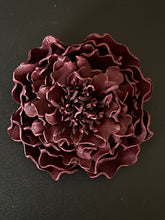 Load image into Gallery viewer, “BURGUNDY LACE” PEONY BROOCH