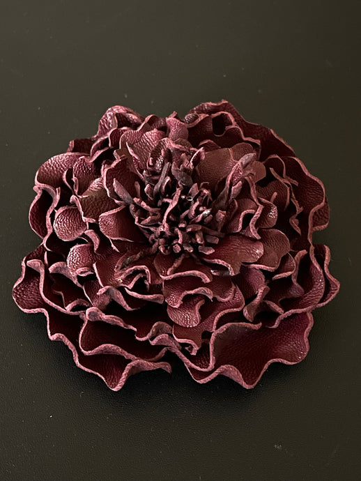 “BURGUNDY LACE” PEONY BROOCH