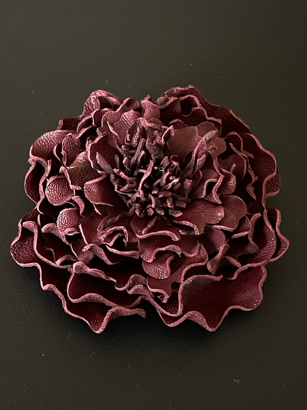 “BURGUNDY LACE” PEONY BROOCH