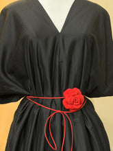 Load image into Gallery viewer, Red Camellia Tie | Convertible Suede Floral Accessory