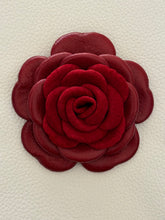 Load image into Gallery viewer, Burgundy Velvet Camellia Brooch ￼