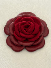 Load image into Gallery viewer, Burgundy Velvet Camellia Brooch ￼