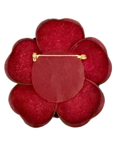 Load image into Gallery viewer, BURGUNDY CAMELLIA BROOCH