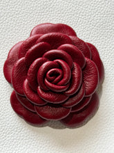 Load image into Gallery viewer, BURGUNDY CAMELLIA BROOCH