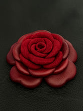 Load image into Gallery viewer, Burgundy Velvet Camellia Brooch ￼