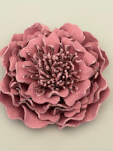 Load image into Gallery viewer, Dusty Rose Peony — Handcrafted Leather Flower Brooch